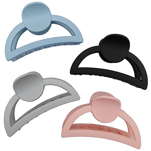 Non-Slip French Hair Claw Clips for Women & Girls - Strong Hold Matte Hair Jaw Clips for Fine, Thin & Medium Thick Hair (Set of 6) | Perfect for School, Work, Gym & Everyday Styling