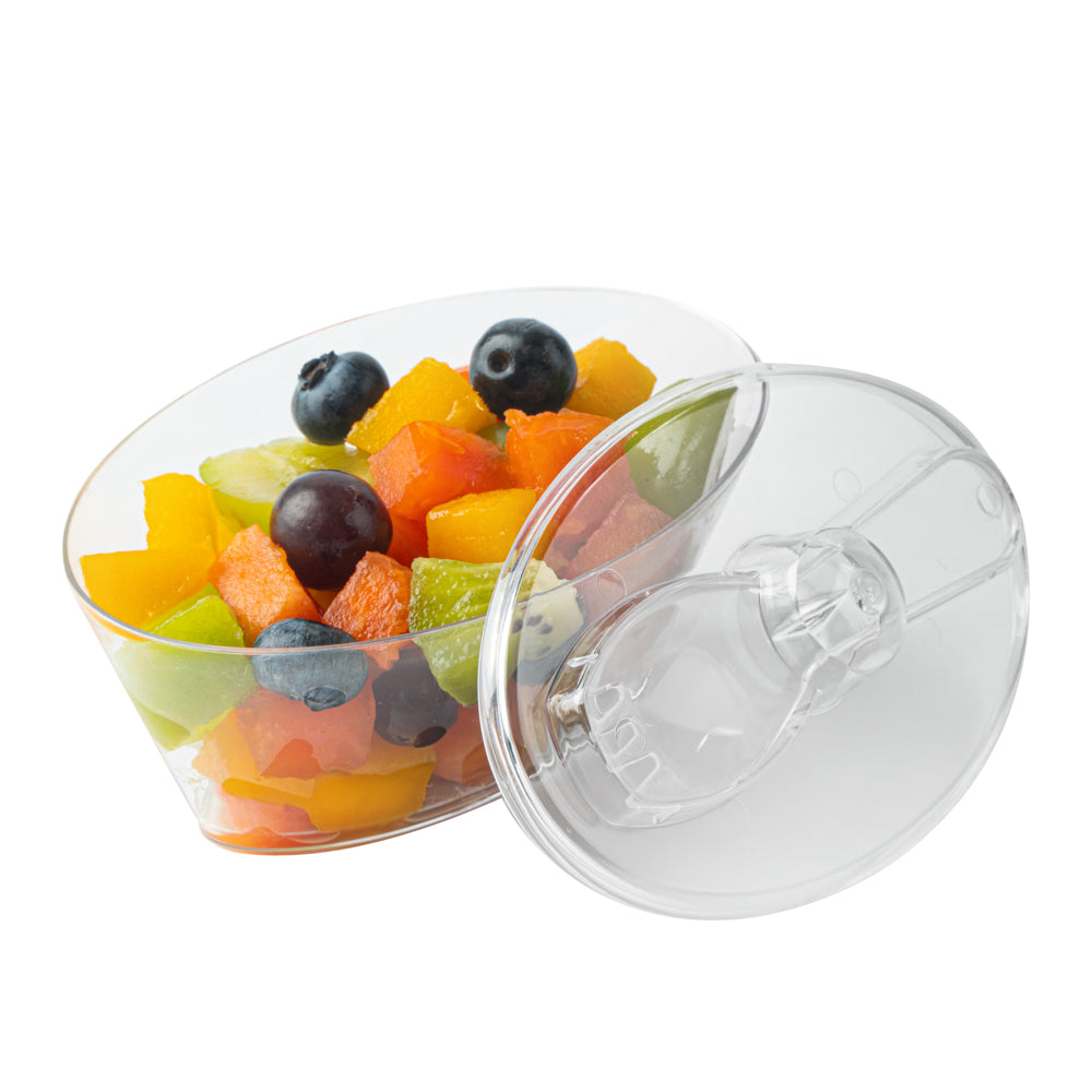 4 oz Clear Plastic Deli Containers with Lids & Sporks - 100 Pack (4.5