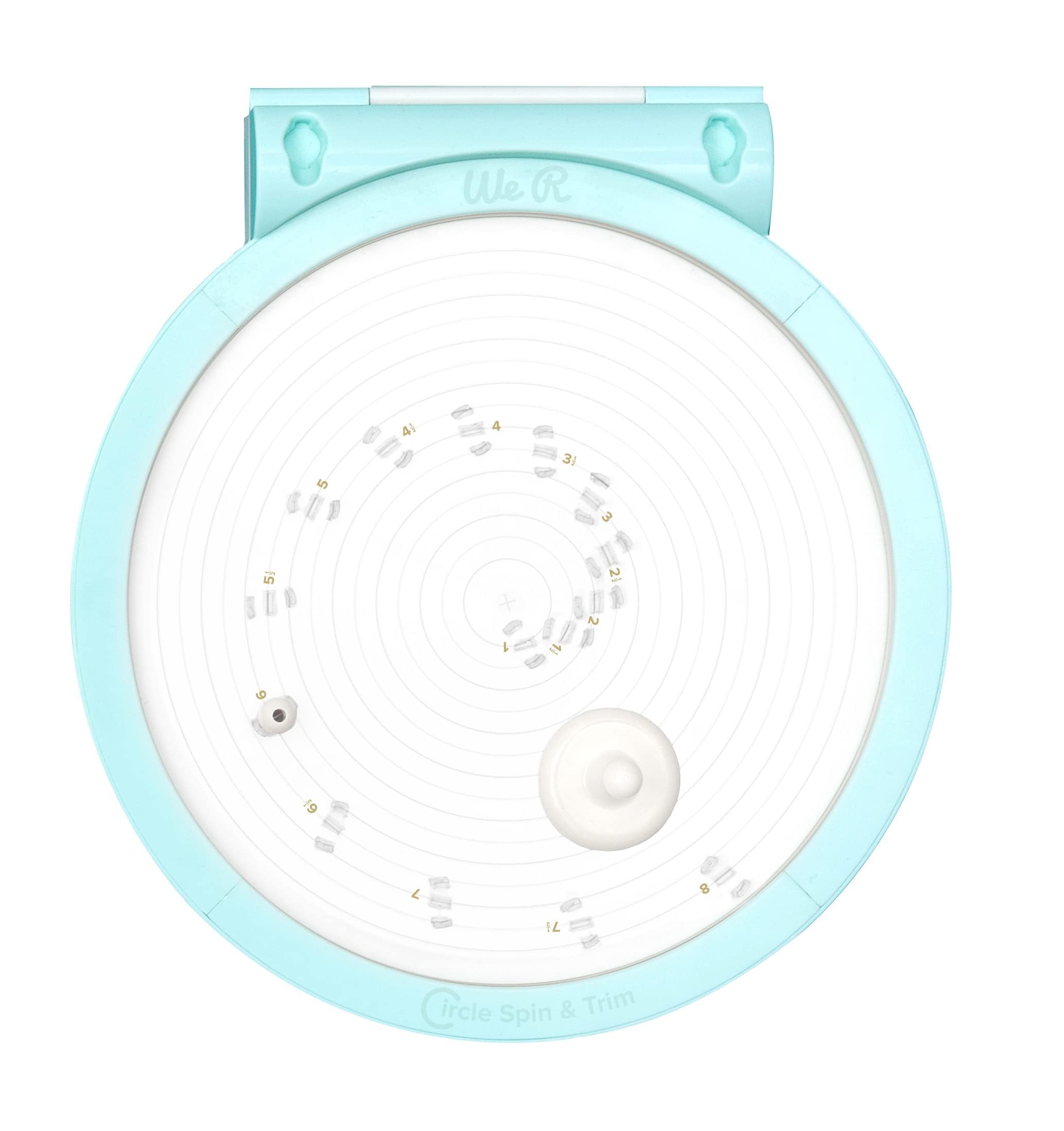 We R Memory Keepers Circle Spin & Trim Tool - 360 Degree Rotating Circle Cutter with Circle Maker & 2 Replacement Blades (Cuts 1-8 Inch Circles) - Perfect for Scrapbooking, Card Making & DIY Crafts