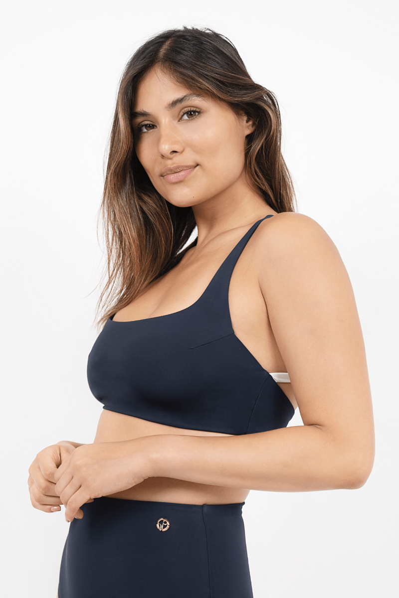 Crete Econyl® Cross Back Bikini Top | Sustainable Swimwear for Women | Beach, Pool & Summer Vacation Essentials