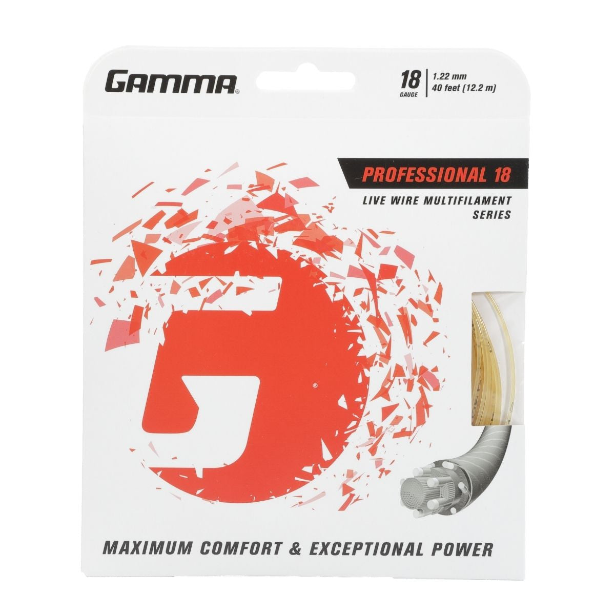 Gamma Live Wire Professional 18/1.22 Tennis String (Natural) - Premium Performance for Competitive Players - Perfect for Tournaments & Advanced Play