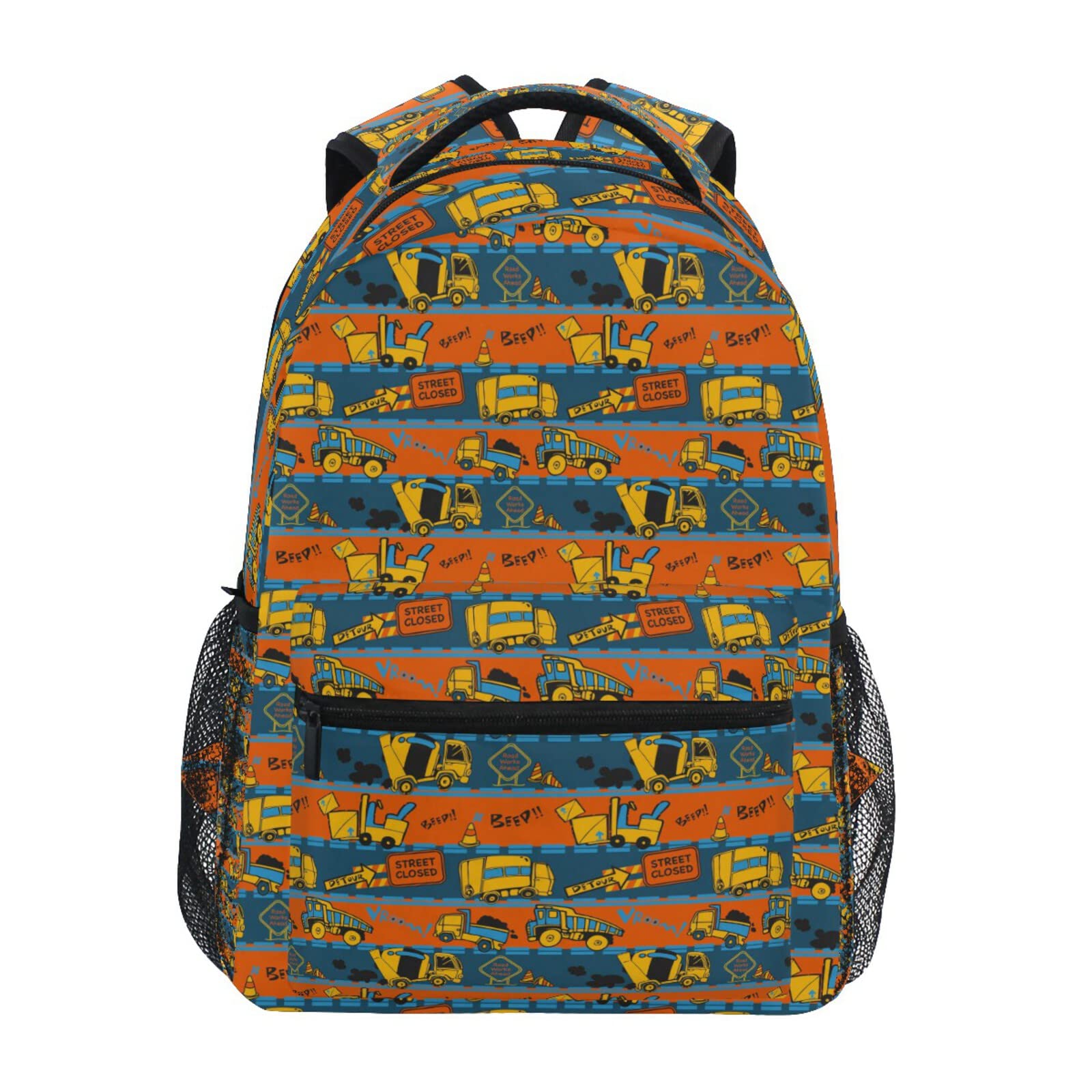 Construction Truck School Backpack - Durable Laptop Bookbag for College, Travel & Hiking | Heavy Duty Casual Daypack for School, Camping & Outdoor Adventures