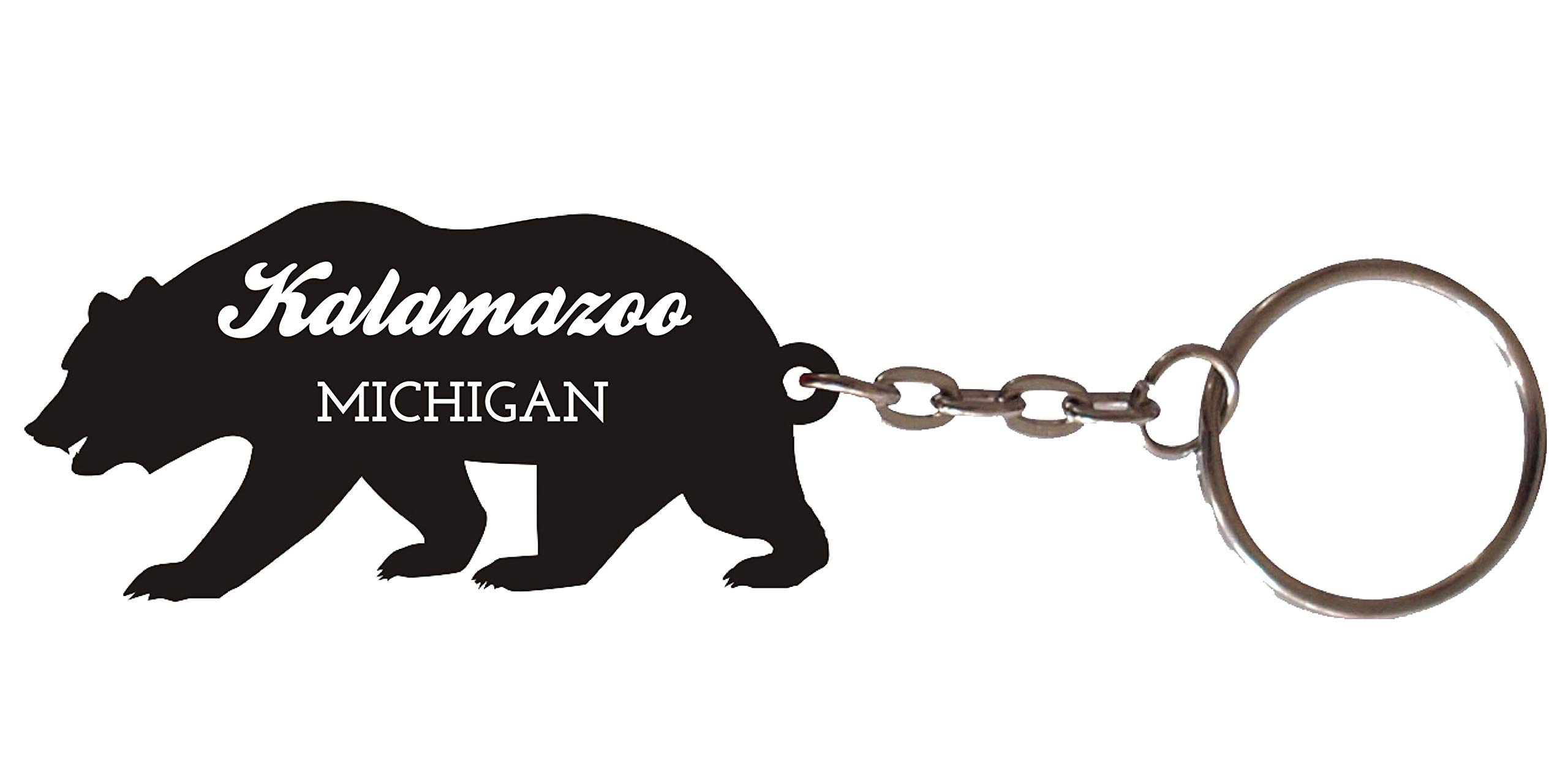 Michigan Souvenir - Kalamazoo Metal Bear Keychain for Travel Gifts, Backpack Accessories & State Pride Collectibles