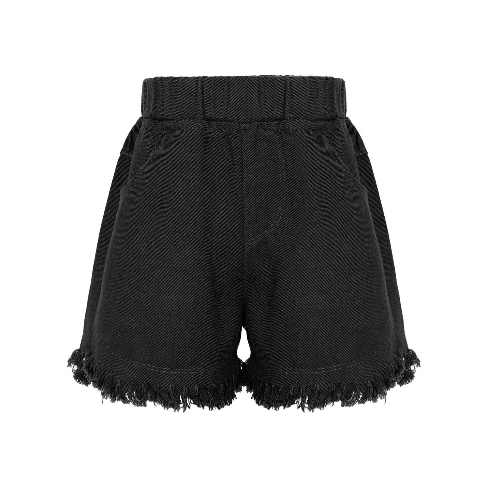 Girls' High Waisted Denim Shorts with Pockets - Elastic Waist Pull-On Casual Summer Shorts for Kids & Youth | Perfect for Playdates, Beach Outings & Summer Adventures