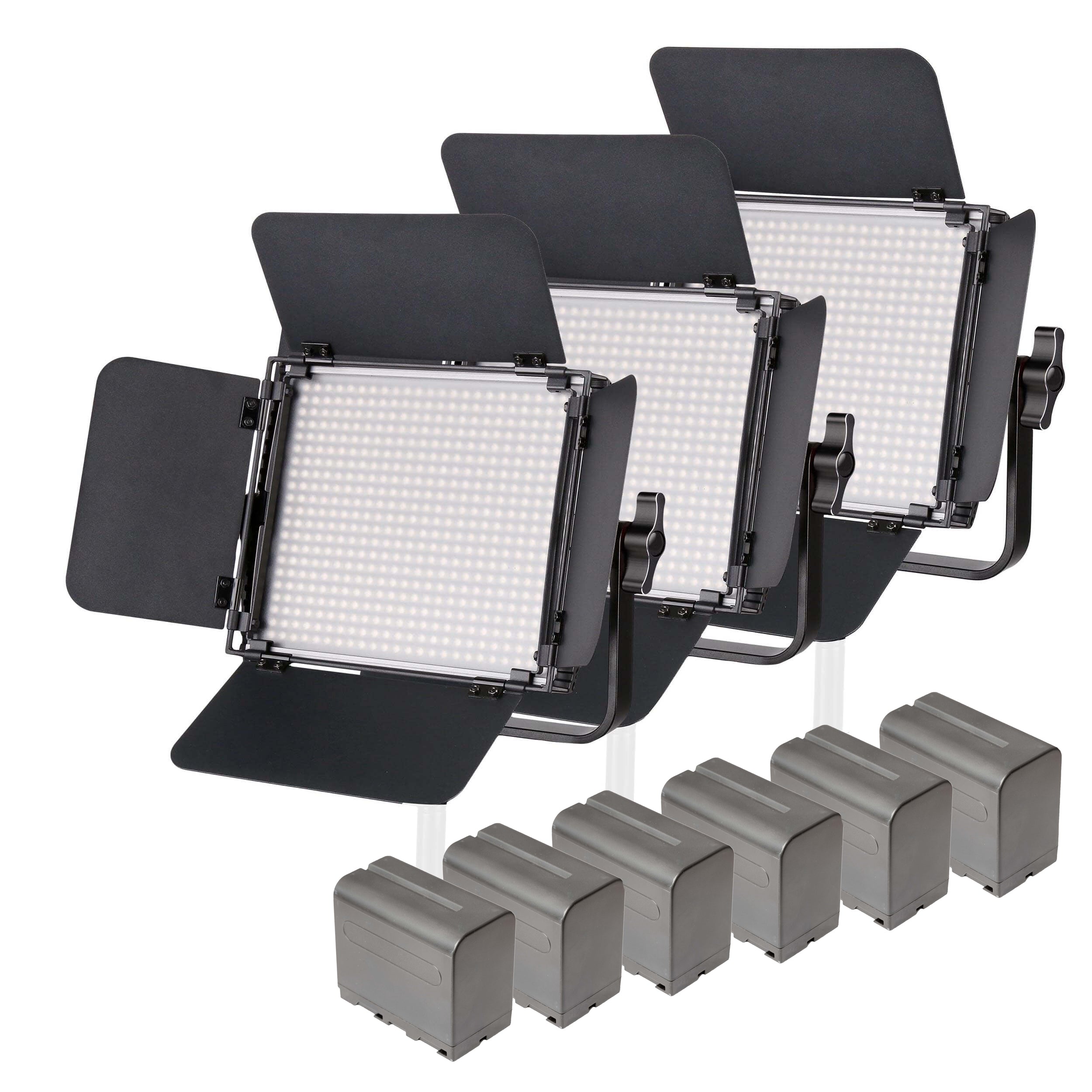 LECO 500B II Bi-Color LED Video Light Panel - 3 Head Studio Lighting Kit for YouTube, Photography & Videography | Perfect for Live Streaming, Interviews & Content Creation