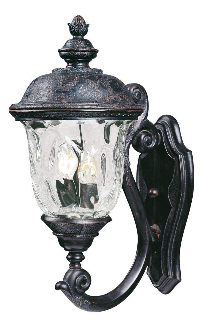 Pair of Vintage Bronze Wall Lanterns with Glass Panels - Outdoor/Indoor Lighting for Porch, Garden, or Patio Decor