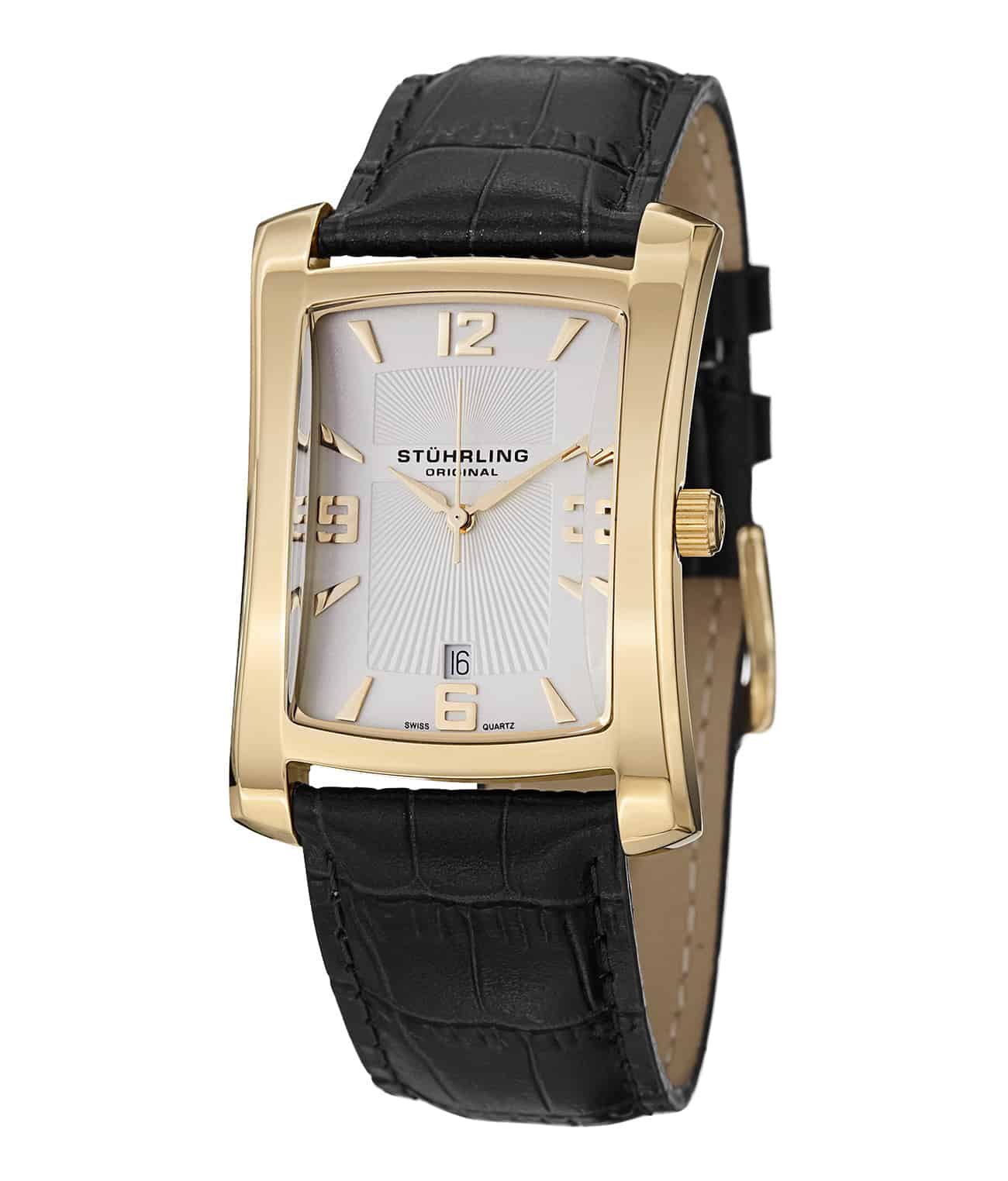 White Dial / Rose Case / Brown Leather Strap Rose Gold Layered Tang Buckle