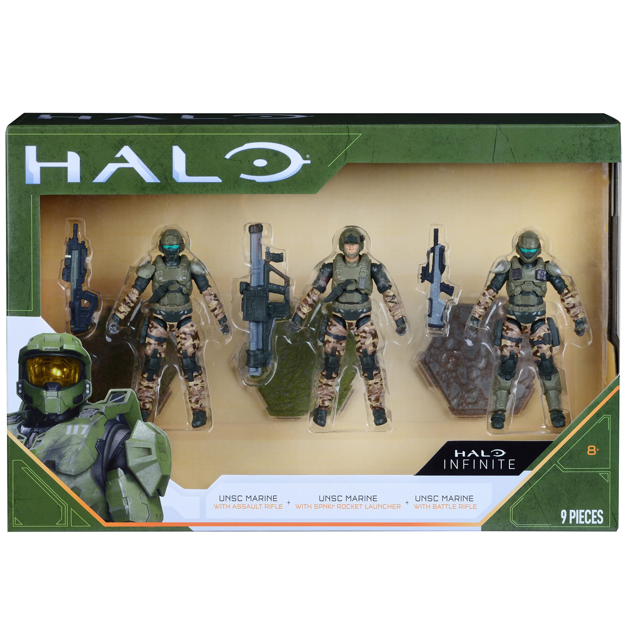 HALO 4-Inch 3-Figure Pack Assortment - UNSC Marines with Weapons for Collectors - Build Your Halo Universe - Amazon Exclusive Action Figures - Perfect for Display, Gaming Enthusiasts and Gift Giving