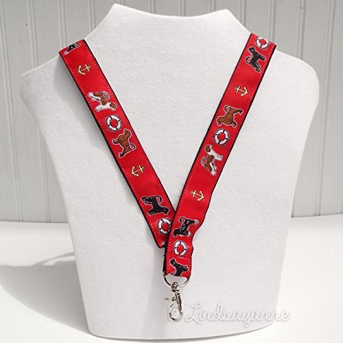 Premium Portuguese Water Dog Lanyard for ID Badges & Keys - Durable Adjustable Red Pet Lover Accessory for Work, School & Dog Shows