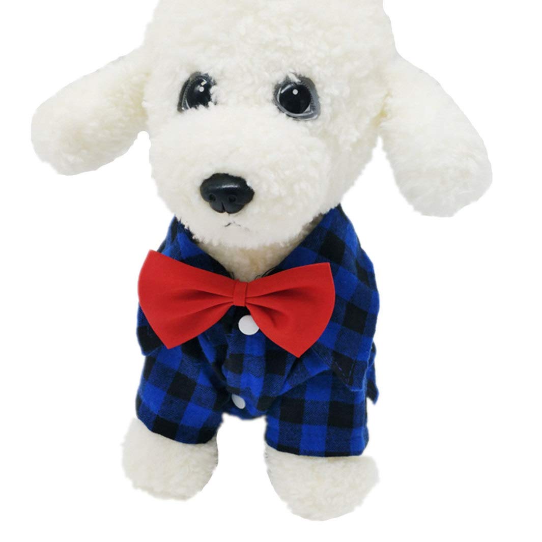 Stylish Plaid Dog Shirt - Pet Wedding Suit & Summer Costume with Bowtie for Small Dogs Like Chihuahuas | Perfect for Weddings, Parties & Photo Shoots