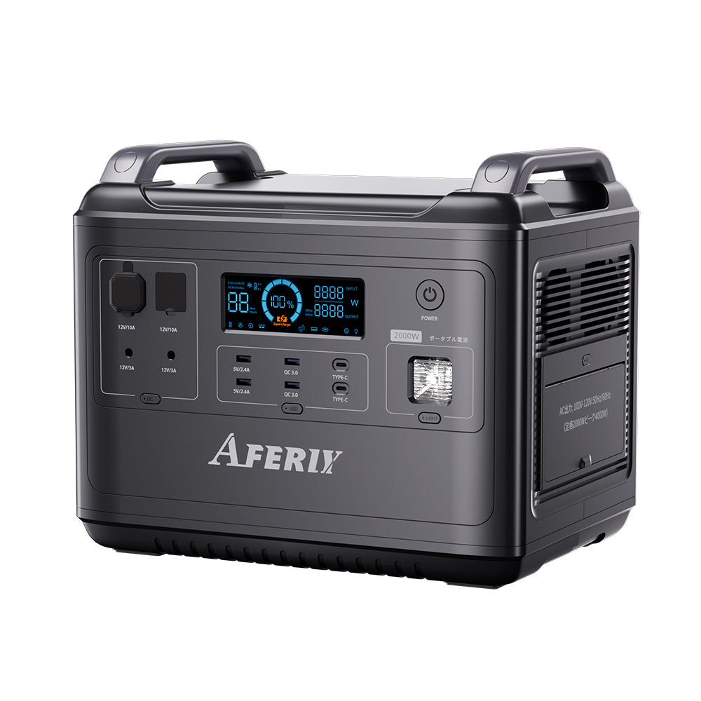 Aferiy AF 2000W Portable Power Station - 2000W/4000W LiFePO4 Battery with 1997Wh Capacity - Perfect for Camping, RV Trips & Emergency Backup Power