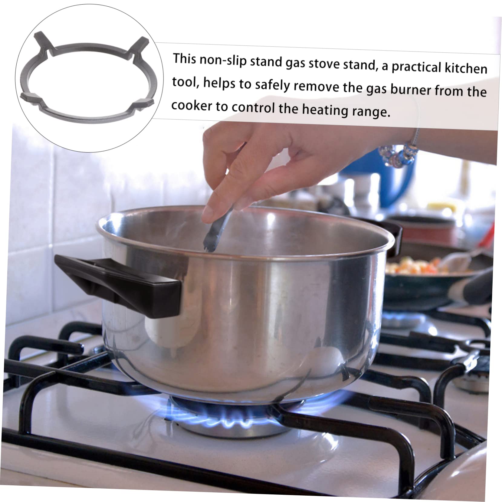 Stainless Steel Wok Stand for Gas Stove - Heavy Duty Burner Support Ring & Pot Rack - Compatible with Electric Cooktops - Perfect for Stir-Frying, Deep Frying & Asian Cooking