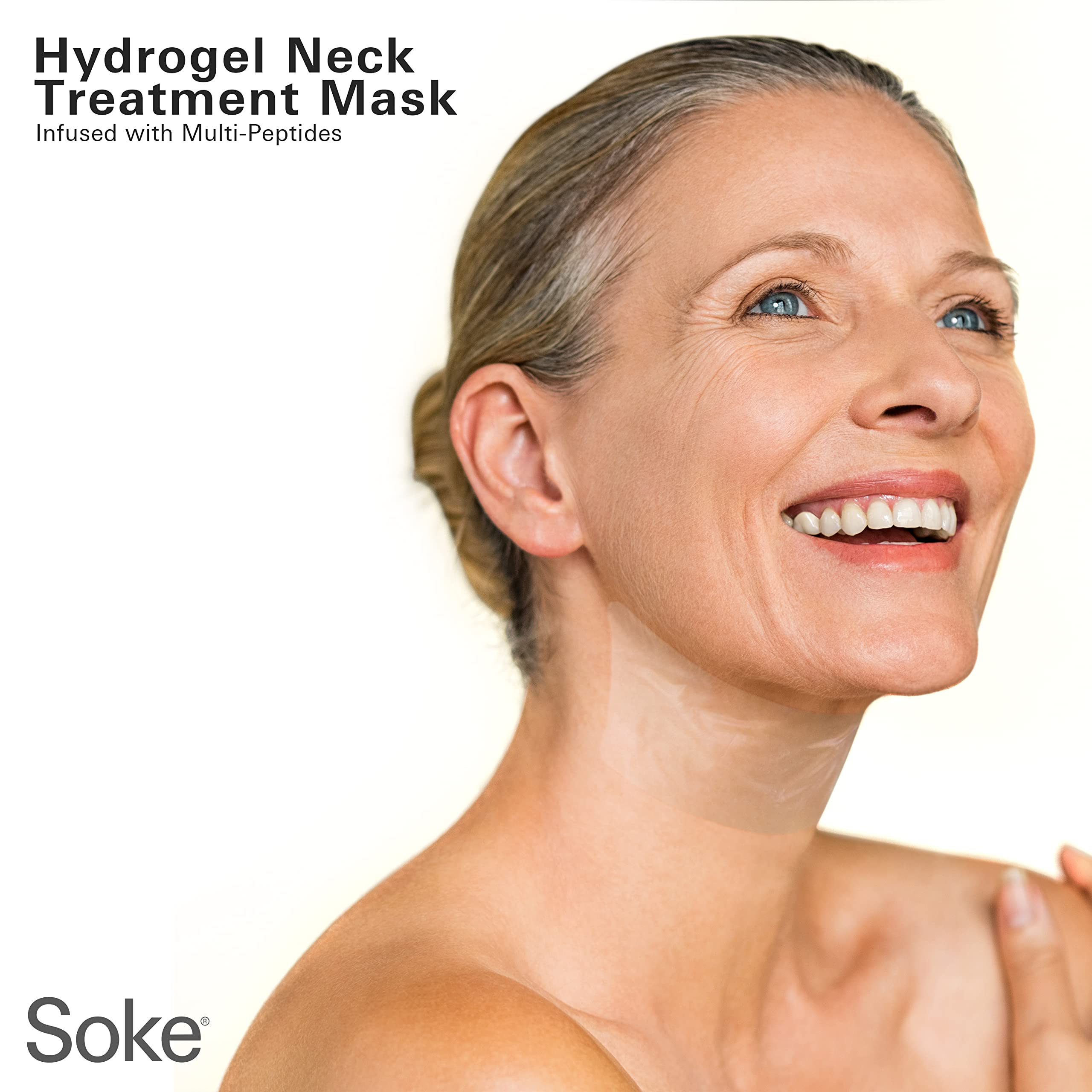Soke Neck Hydrogel Treatment Mask - Anti-Aging & Moisturizing Face Mask for Wrinkles & Fine Lines - Perfect for Skincare Routine & Spa Night Self-Care