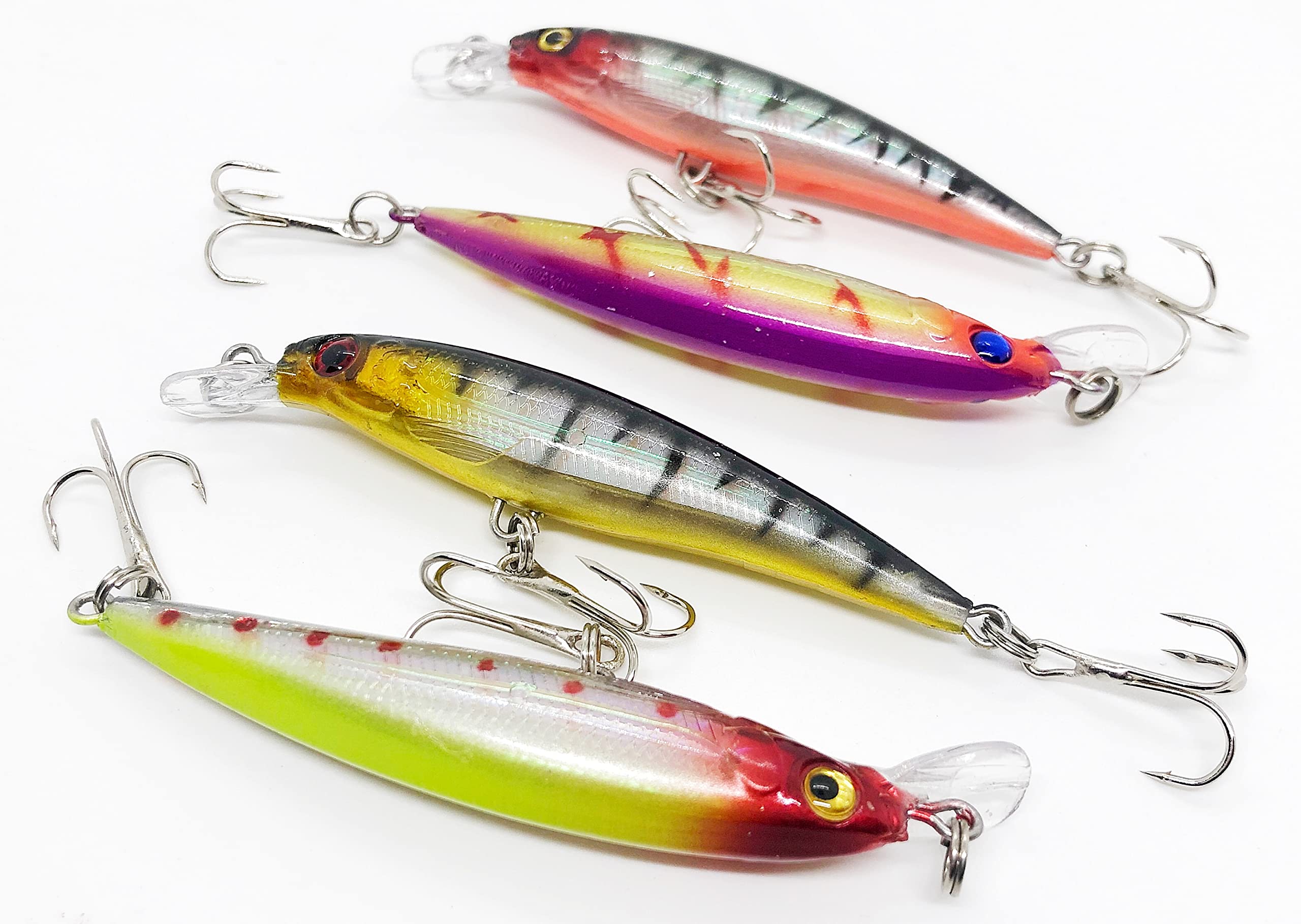 3.54 Inch Slow Sinking Minnow Hard Bait Swimbait - Realistic Fishing Lures for Bass, Trout, and Walleye - Perfect for Freshwater and Saltwater Fishing