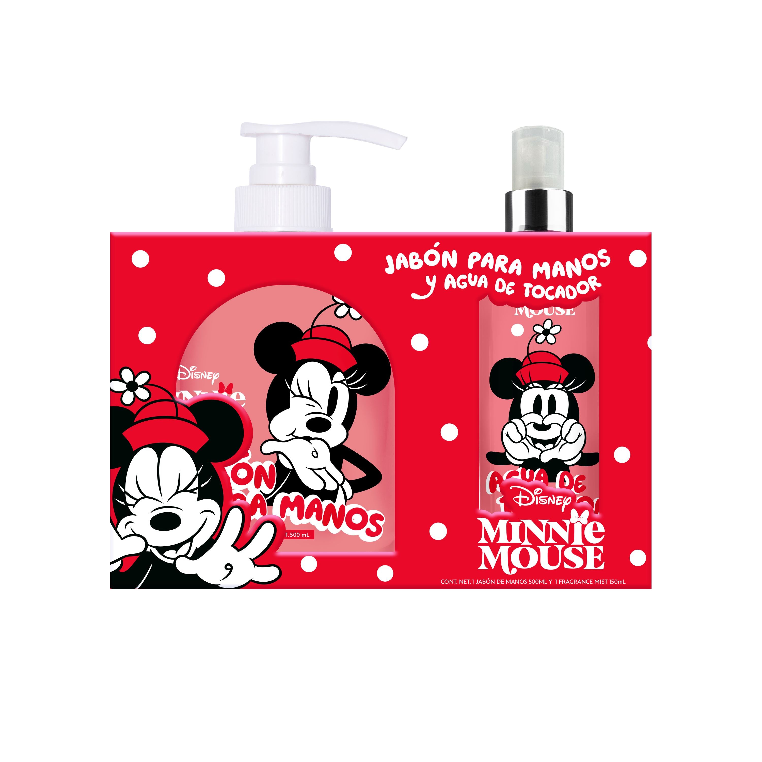 Minnie Mouse Hand Soap Set 500mL + Body Mist 150mL - Moisturizing & Refreshing for Kids, Travel, Gifts, Bath & Body Care