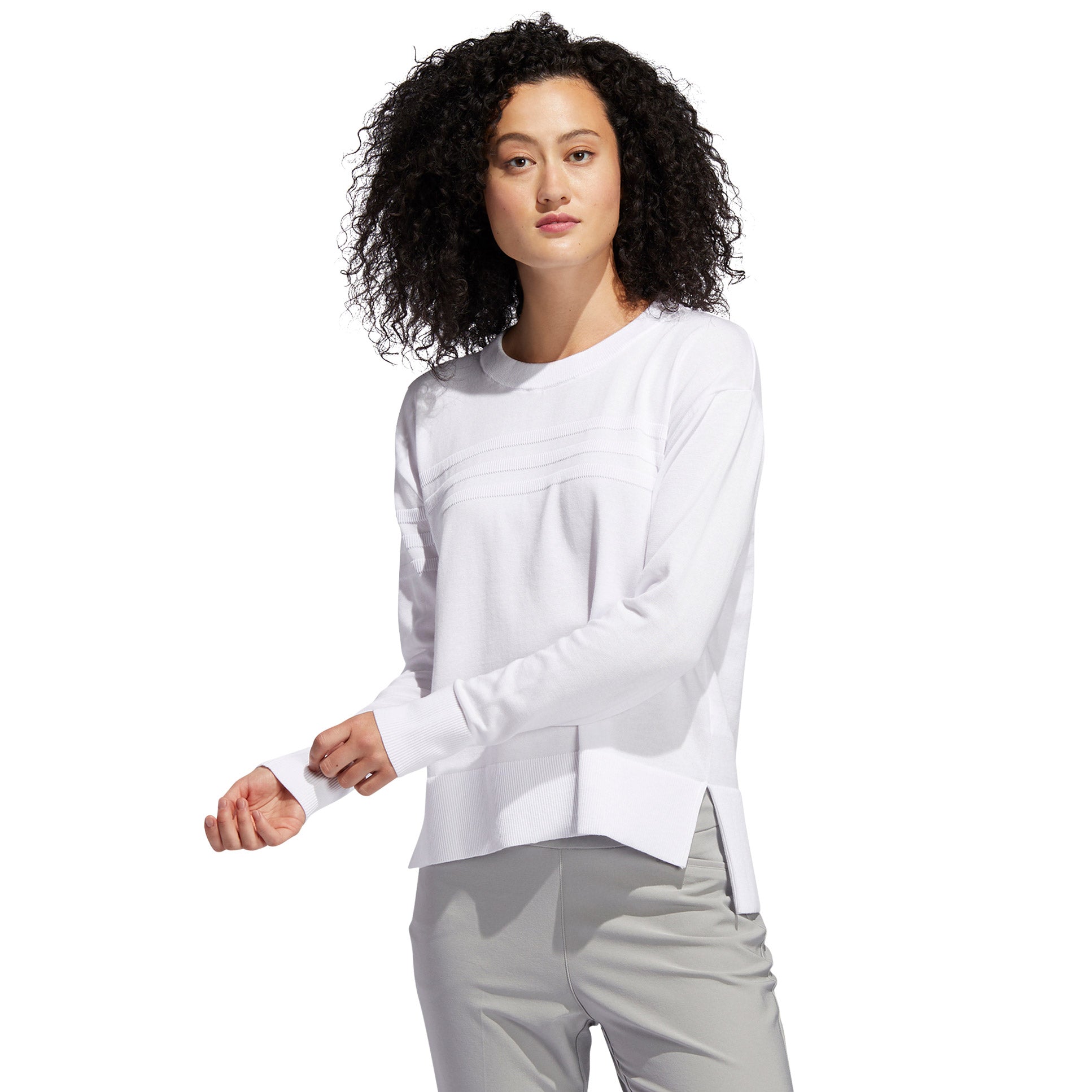 Adidas 3 Stripes Women's Golf Sweater - Lightweight & Breathable Pullover for Golfing & Casual Wear - Perfect for Golf Courses & Outdoor Activities
