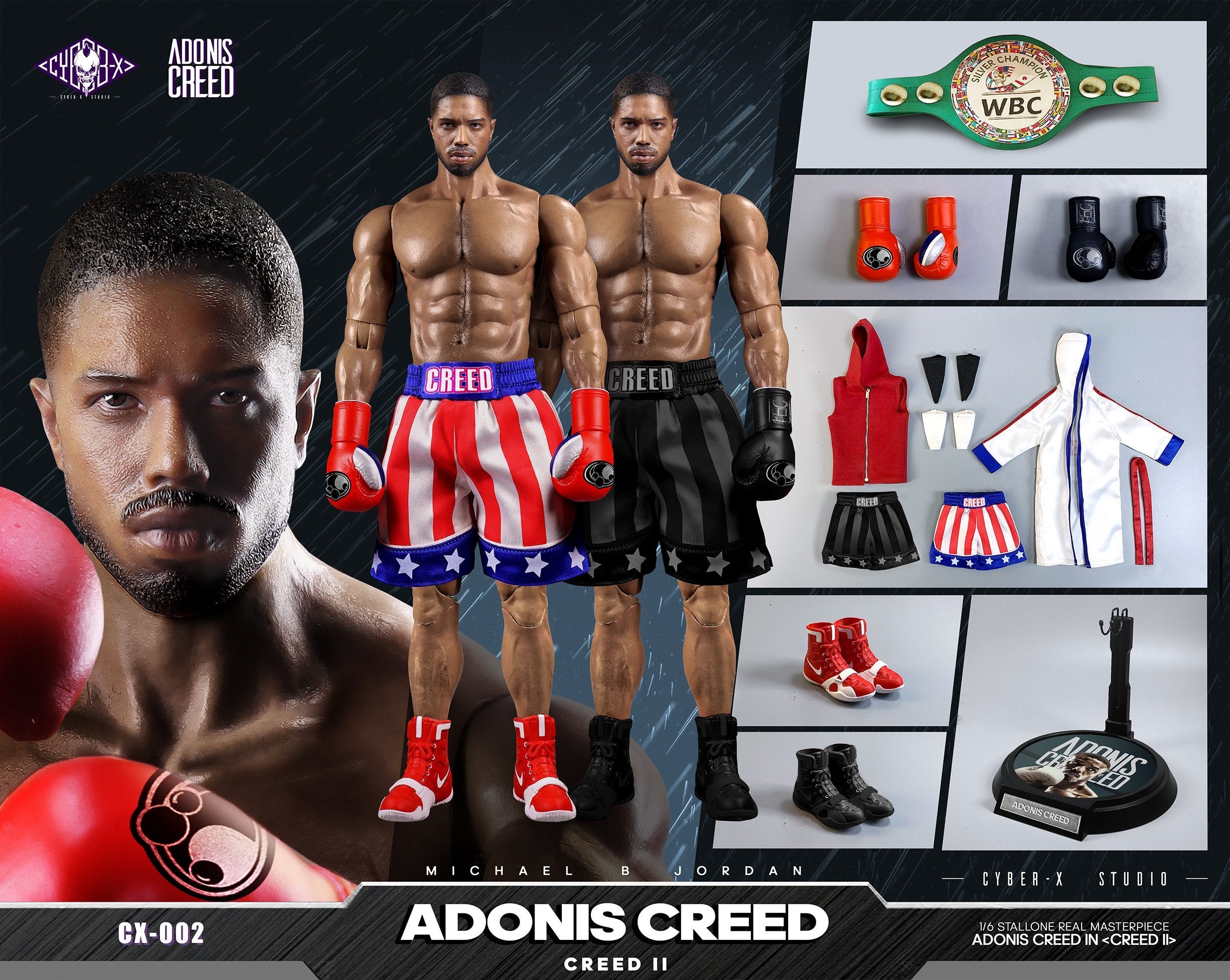 Cyber X Studio 1/6 Creed II Adonis Creed Sixth Scale Collectible Action Figure CX 002 - Perfect for Movie Fans, Boxing Enthusiasts & Collectors Display