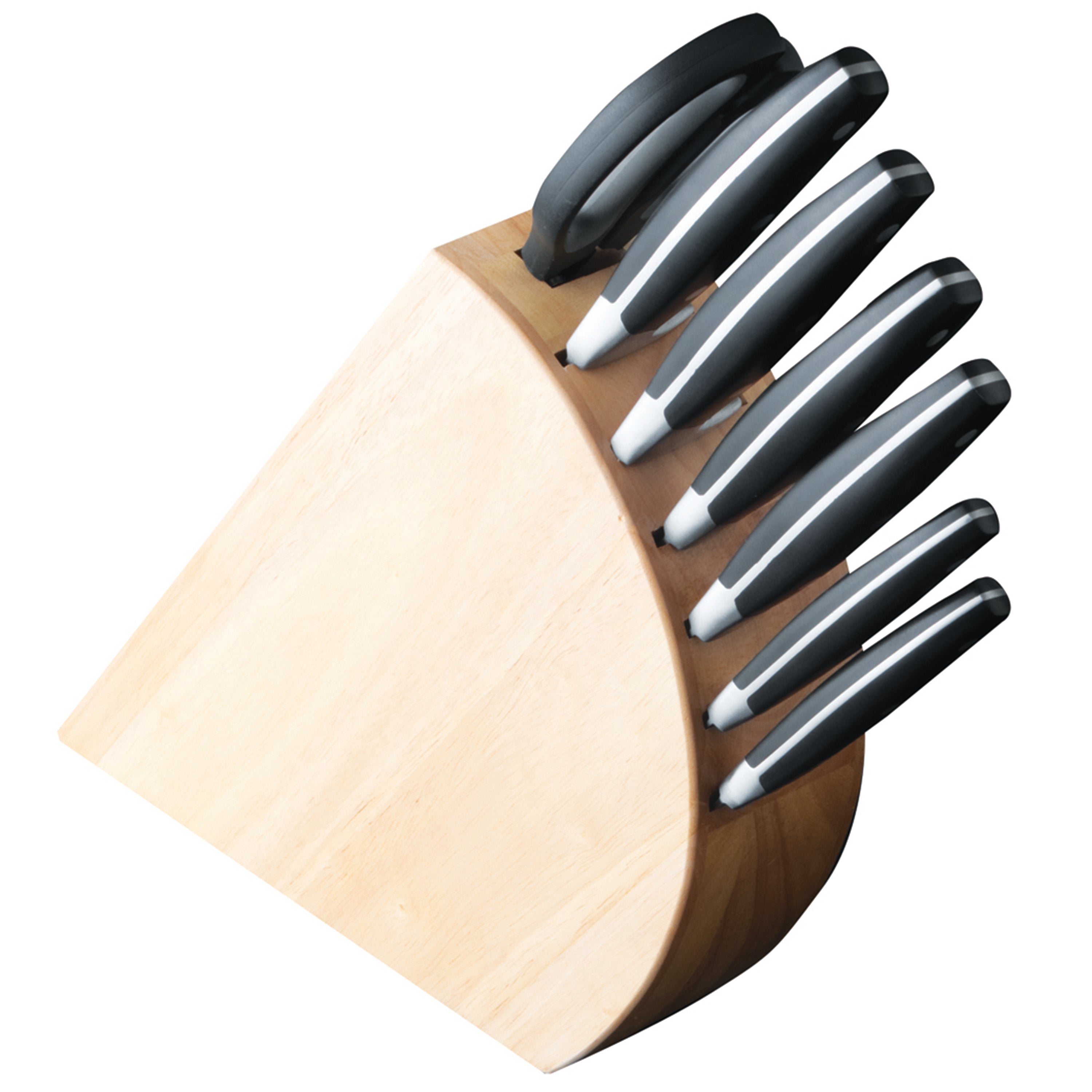 BergHOFF Forged 9-Piece Stainless Steel Knife Block Set with 3-in-1 Sharpener - Premium Kitchen Cutlery for Cooking, Slicing & Food Prep - Perfect for Home Chefs & Culinary Enthusiasts