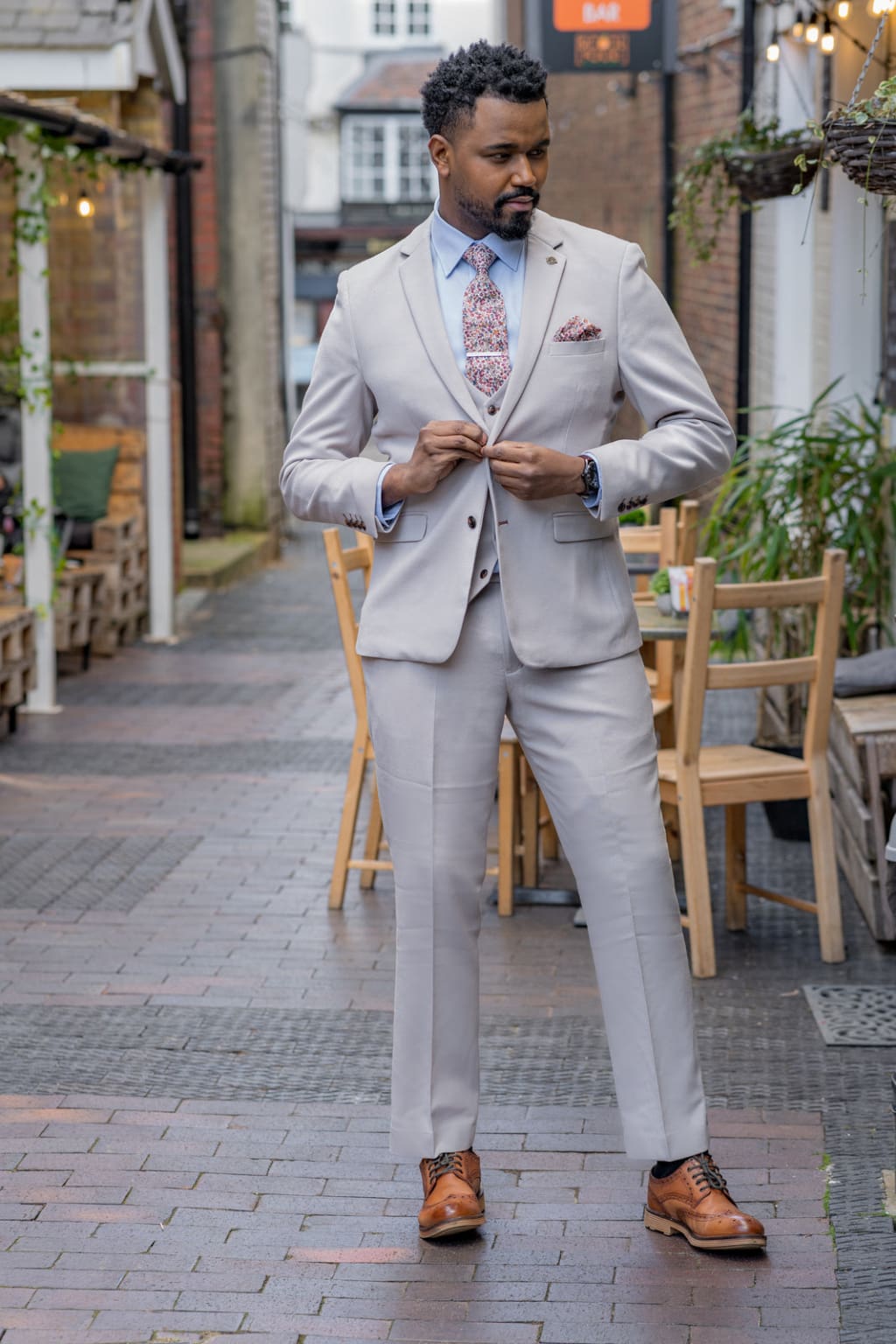 Marc Darcy HM5 Stone 3 Piece Suit for Men - Premium Business Formal Wear | Perfect for Weddings, Office Meetings & Special Occasions