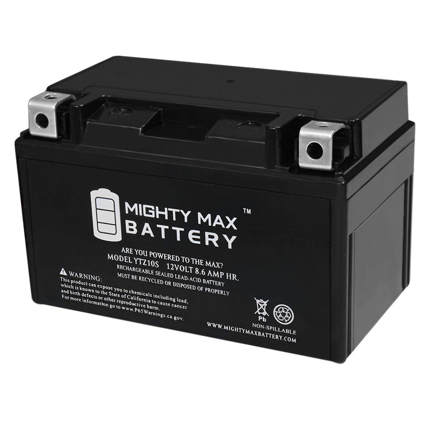 Mighty Max YTZ10S 12V Motorcycle Battery - Compatible with Husqvarna 693 701 Enduro & Supermoto (2016-2019) | High-Performance Replacement Battery for Off-Road & Street Motorcycles