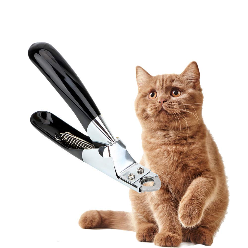 Premium Stainless Steel Pet Nail Clippers for Cats & Dogs - Safe & Sharp Pet Grooming Tool with Non-Slip Handle - 1PC Black Pet Nail Trimmer for Professional Home Grooming and Pet Care