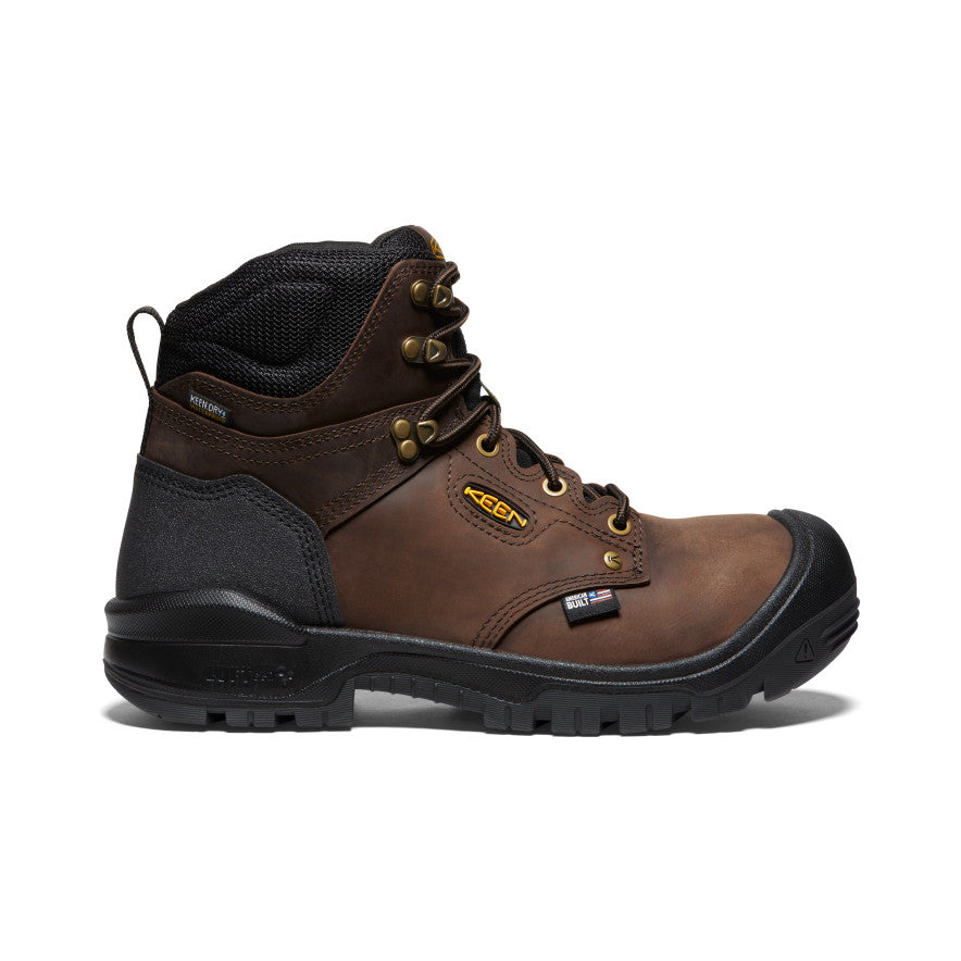 Men's Independence 6 Waterproof Work Boots - Soft Toe, Dark Earth/Black | Durable & Comfortable for Construction, Hiking & Outdoor Activities