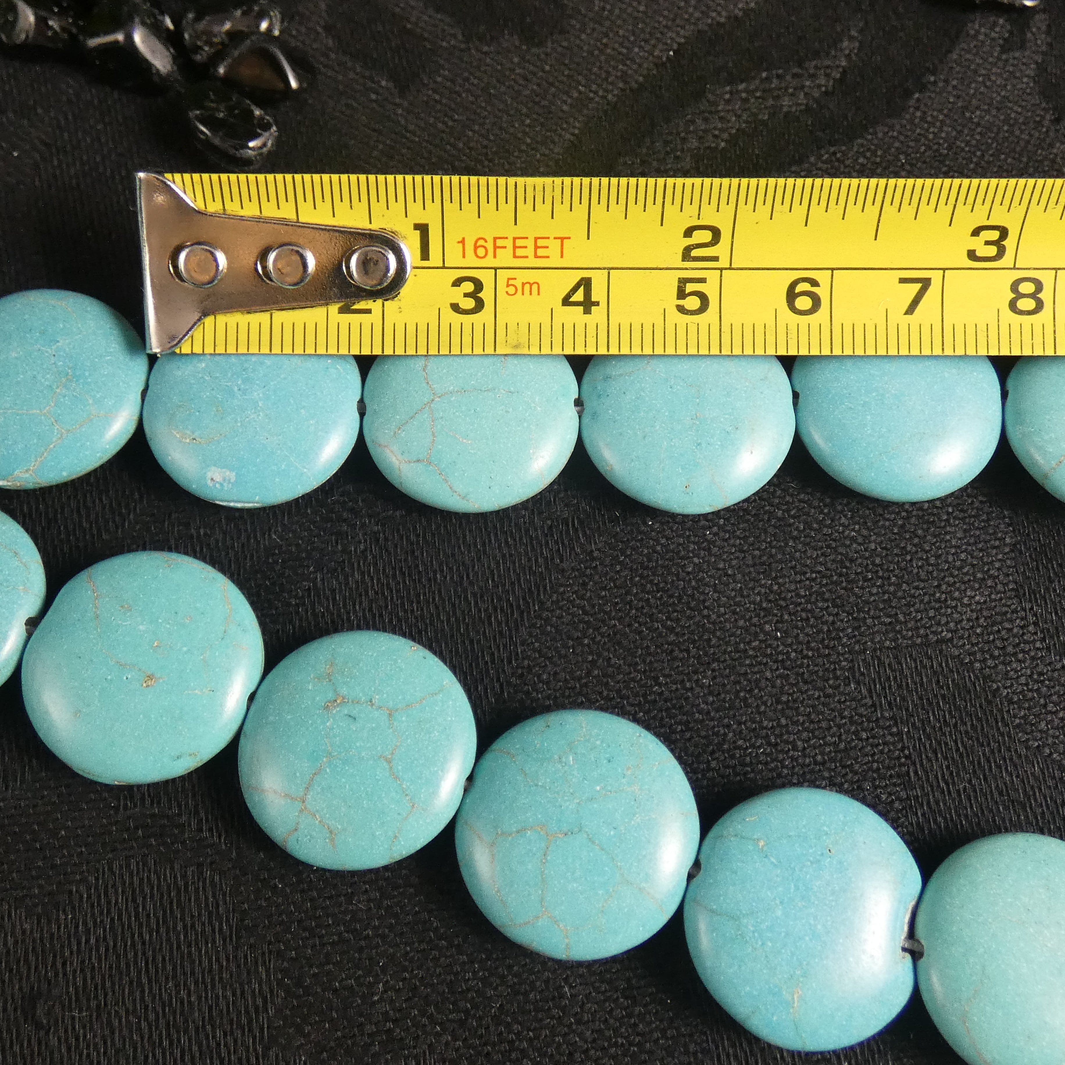 Blue Magnesite Flat Round Beads Strands (20mm) for Jewelry Making, DIY Bracelets & Necklaces - Natural Stone Beads for Crafting & Spiritual Healing