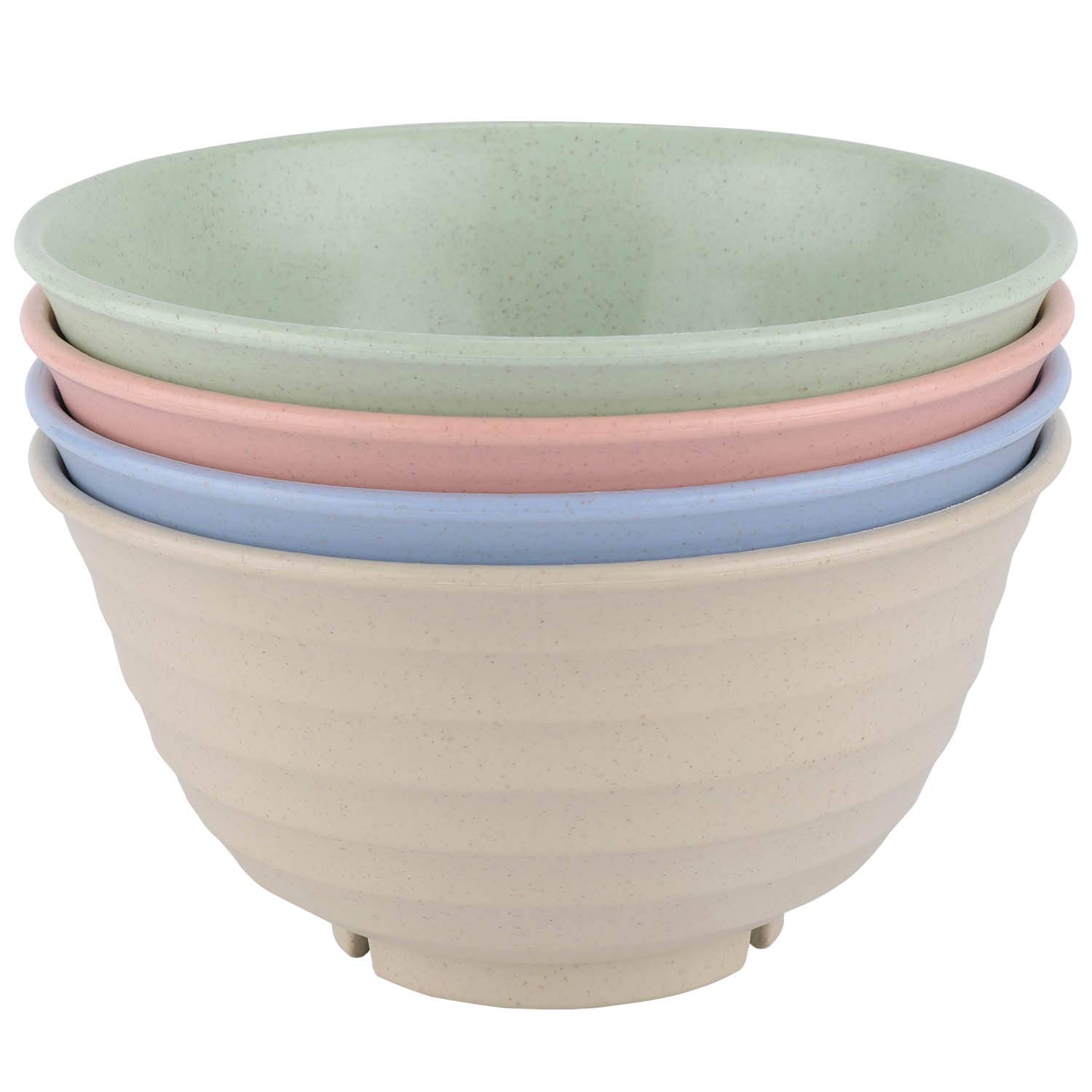 **Unbreakable 30oz Wheat Straw Cereal Bowls - Set of 4 Large Deep Bowls, Dishwasher & Microwave Safe - BPA-Free Eco-Friendly Bowls for Noodles, Soup, Rice & Snacks (4 Colors) - Perfect for Family Meals, Camping & Dorm Use**