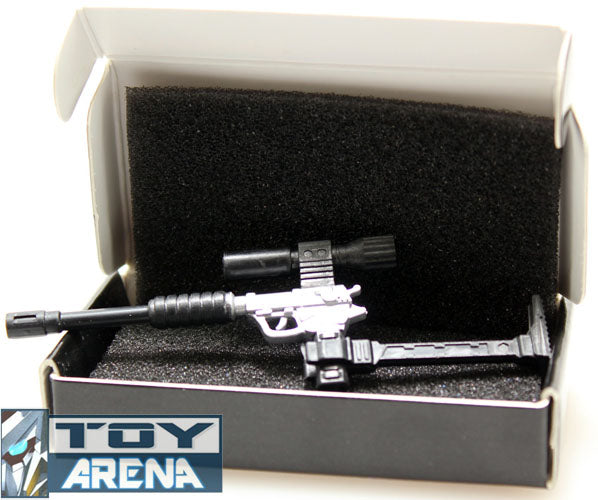 Dr. Wu DW P38 Silver Sagittarius Megatron Gun Walther P38 Weapon Add-on for Transformers Collectors - Perfect for Cosplay, Display & Action Figure Accessories