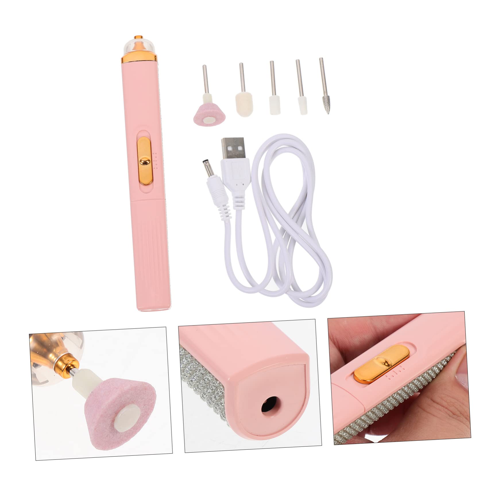 Minkissy 5-in-1 Cordless Electric Nail Drill Kit - Professional Manicure Tools for Acrylic Nails, Portable USB Rechargeable Nail Art Grinder & Filer - Perfect for Home Salon, Nail Art DIY & Professional Use