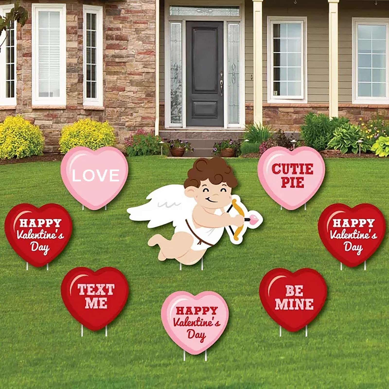 Guolarizi Valentine's Garden Stakes - Outdoor Yard Decorations for Valentine's Day, Home & Garden Decorative Cards (Red) | Perfect for Romantic Backyard Displays, Wedding Decor & Seasonal Celebrations