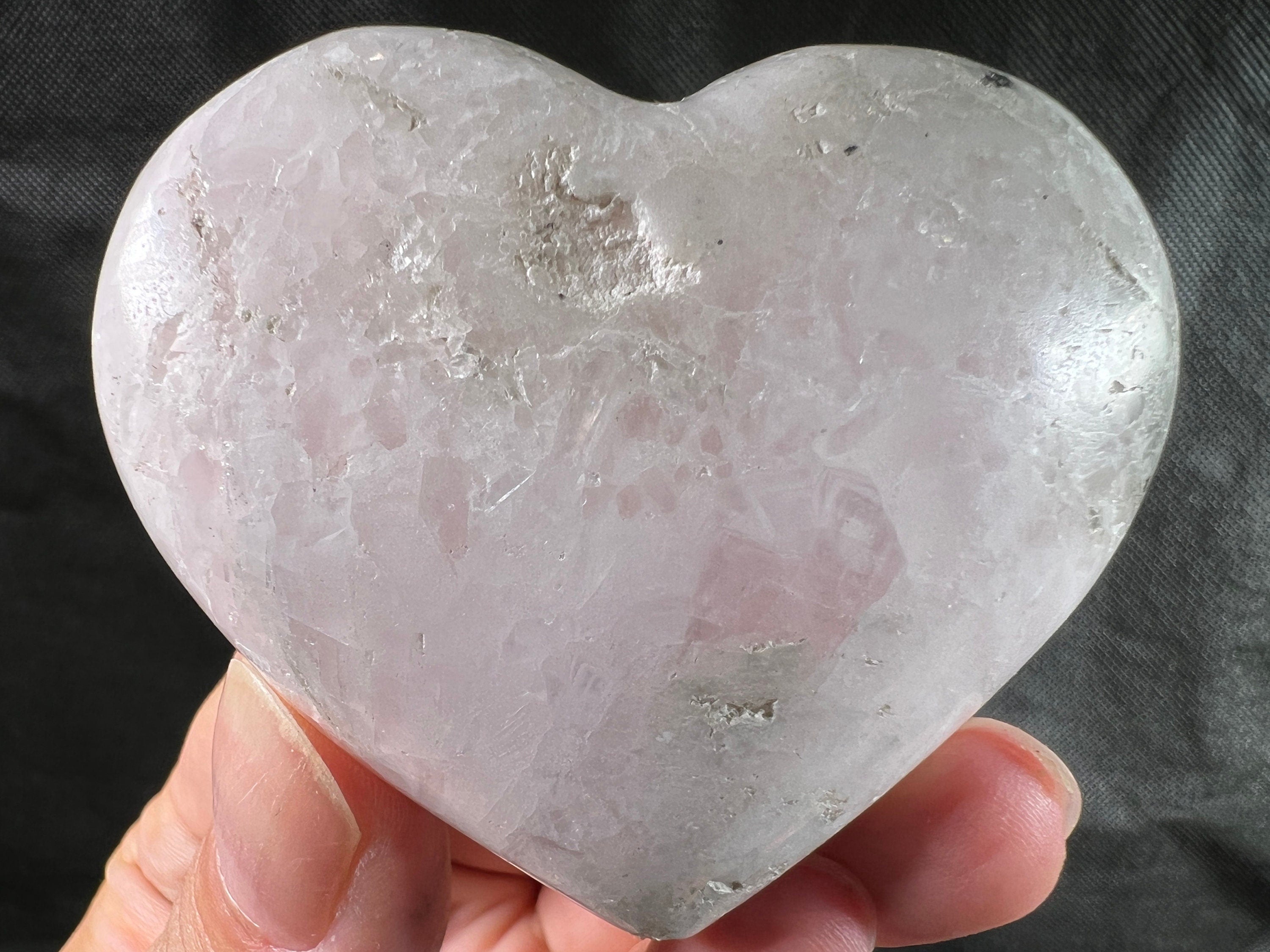 MANGANO CALCITE Crystal Heart - Natural Healing Stone for Self Care, Mom Gift, Home Decor & Spiritual Wellness | Perfect for Meditation, Yoga & Positive Energy