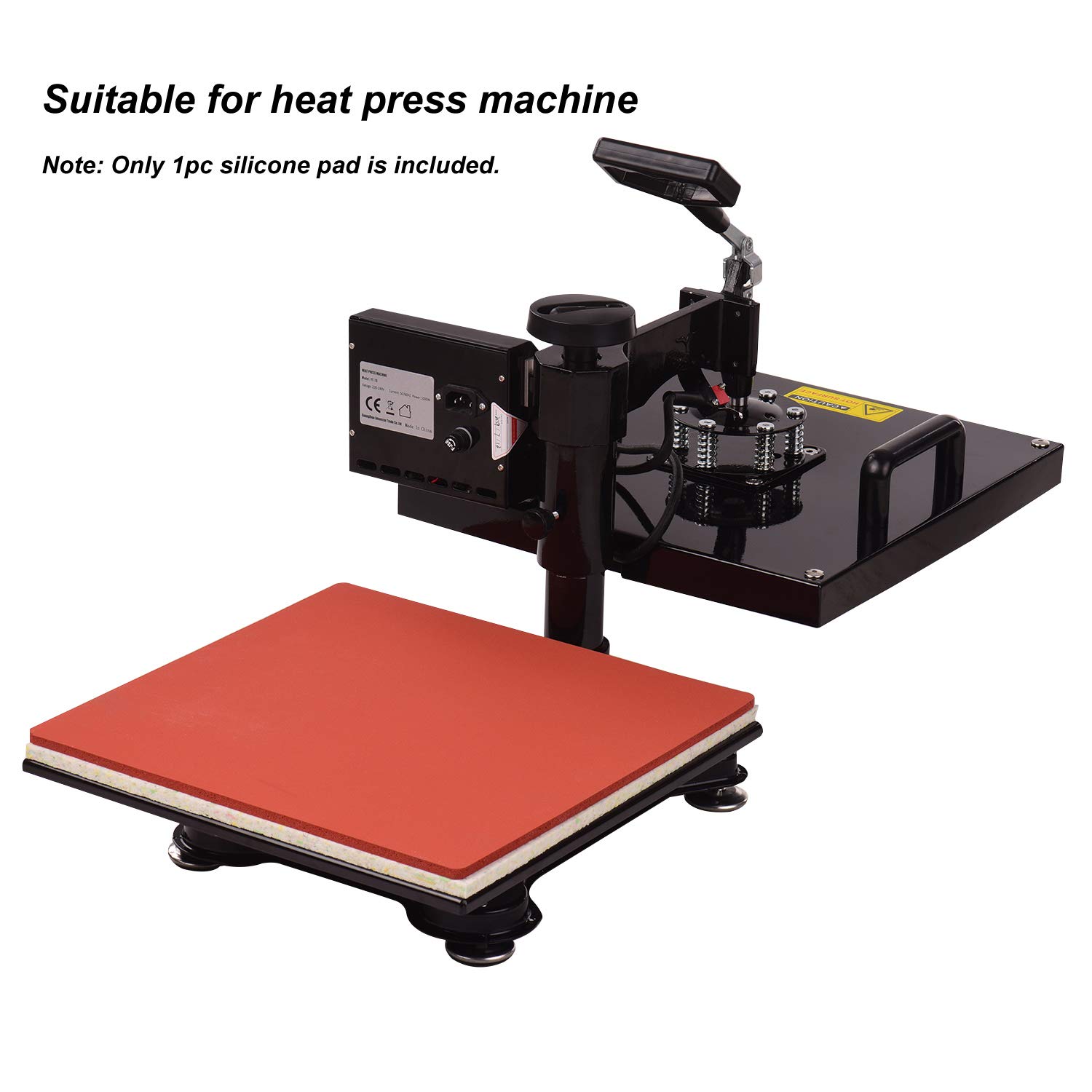 LUCHONG 380x380x8mm High-Temperature Resistant Silicone Heat Press Mat - Compatible with Cricut EasyPress 2 & Heat Transfer Machines - Perfect for T-Shirt Sublimation, DIY Crafts & Apparel Decoration