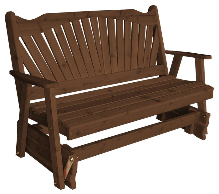 Regallion Fanback Glider Rocking Chair - Comfortable Patio & Nursery Glider with Smooth Swivel Motion - Perfect for Outdoor Relaxation, Baby Nurseries & Living Room Decor