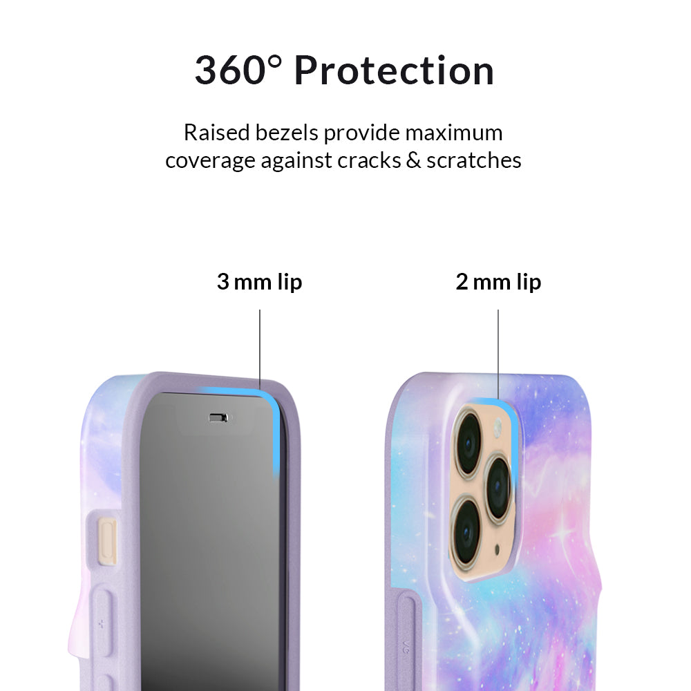 Pastel Galaxy iPhone Wallet Case - Slim Protective Cover with Card Holder for iPhone 13/14/15 - Perfect for Travel, Shopping & Everyday Use