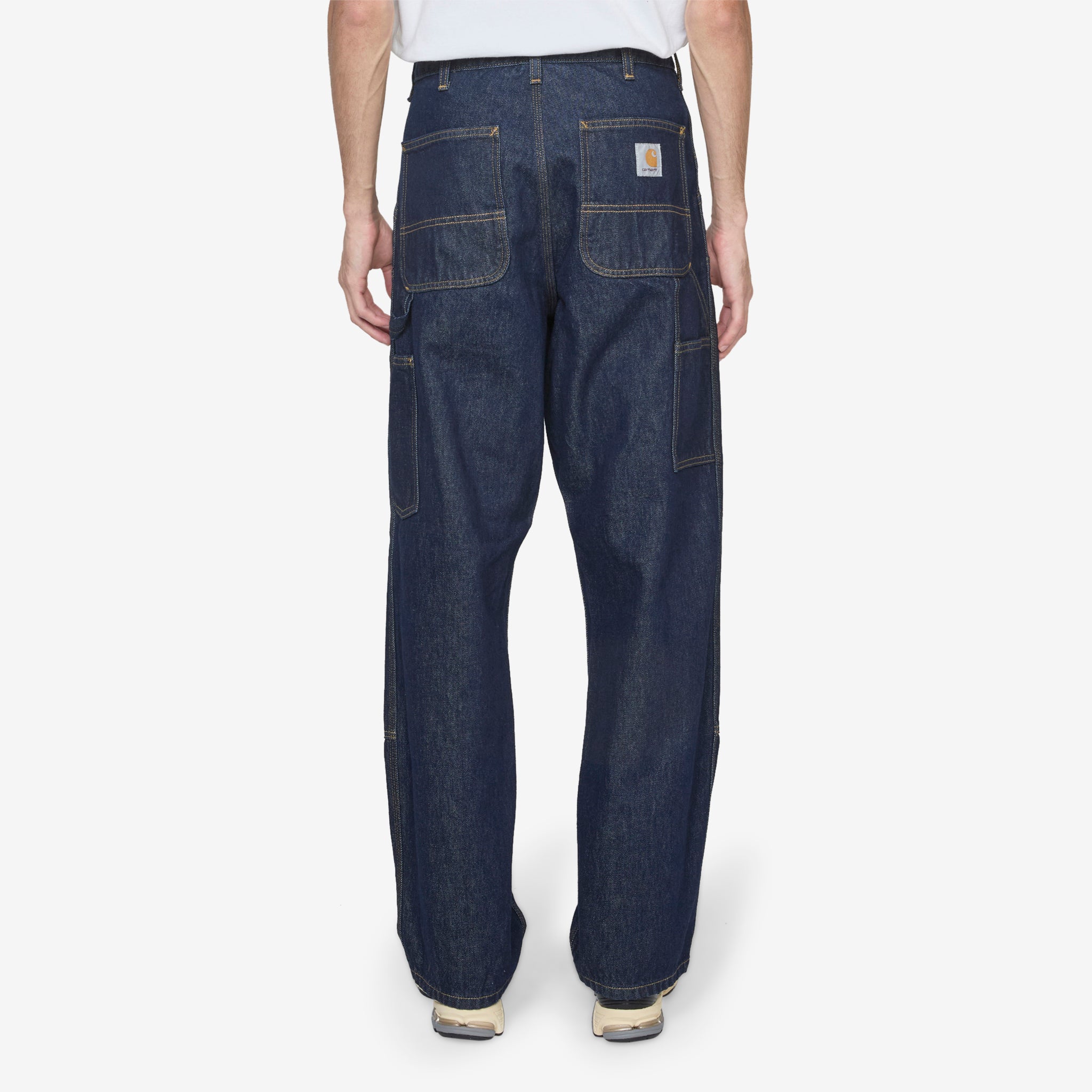 Double Knee Work Pants - Blue Rinsed Denim for Men | Durable Workwear for Construction, Carpentry & Outdoor Jobs