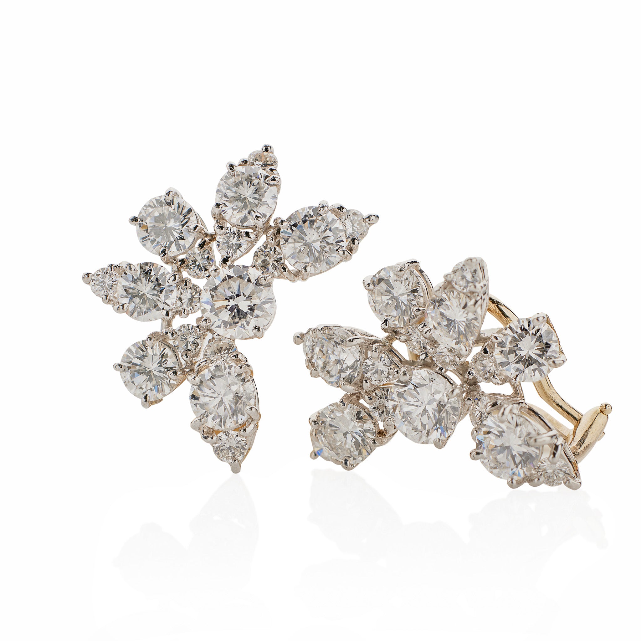 Van Cleef & Arpels Vintage 1960s Diamond Clip-On Earrings - Luxury Retro Jewelry for Weddings & Special Occasions