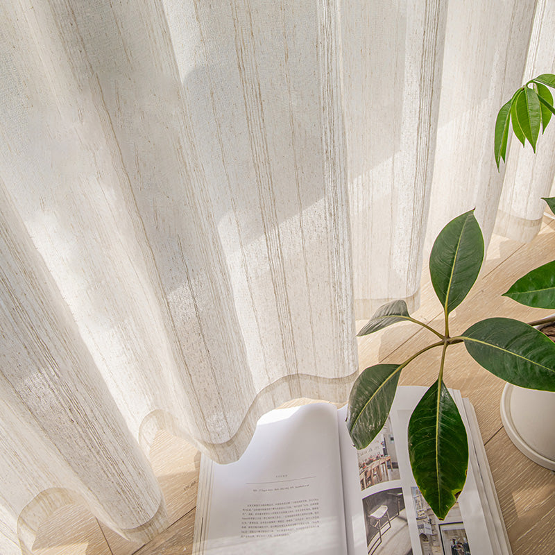 Olympia Striped Linen Light Filtering Custom Curtains - Elegant Window Treatment for Living Room & Bedroom