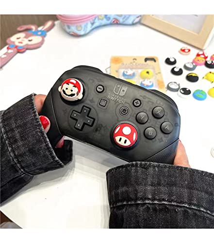 PERFECTSIGHT Cute Thumb Grip Caps for PS5 Controller, PS4, Xbox Series X/S, Xbox One, Switch PRO - 4PCS Soft Rubber 3D Analog Thumbstick Covers with Kawaii Design (Red) - Improve Gaming Comfort & Grip for Long Play Sessions