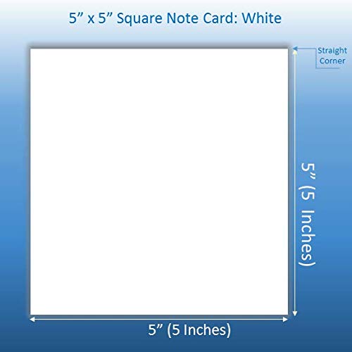 100 Pack Premium 5x5 Inch Blank White Note Cards - Smooth Cardstock Square Stationery for Thank You Notes, Wedding Invitations, Greeting Cards & DIY Crafting Projects