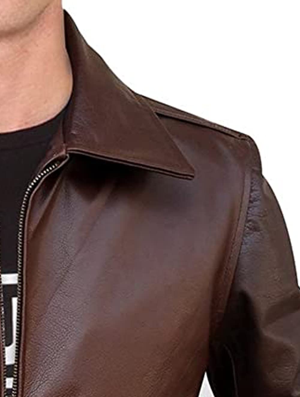 Men's Classic Slim Fit Retro Lambskin Leather Jacket - Vintage Style Motorcycle Biker Coat for Casual Wear & Night Out