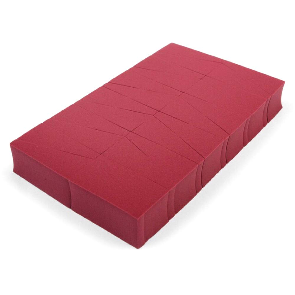 24-Piece Non-Latex Makeup Wedge Sponges - Soft Triangle Cosmetic Puffs for Cleansing, Foundation & Skincare - Professional Esthetician Tools (Red/Purple) - Perfect for Daily Makeup Application & Facial Treatments