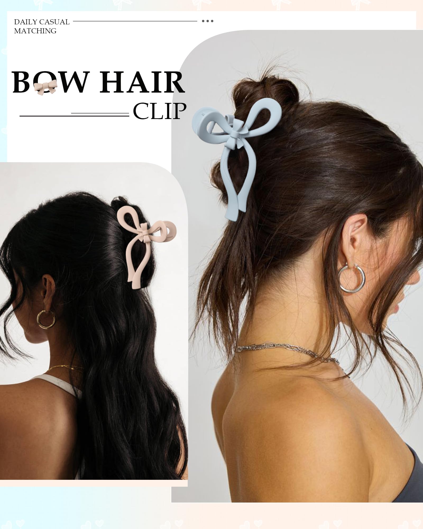 4 PCS Large Bow Hair Clips for Women - 5