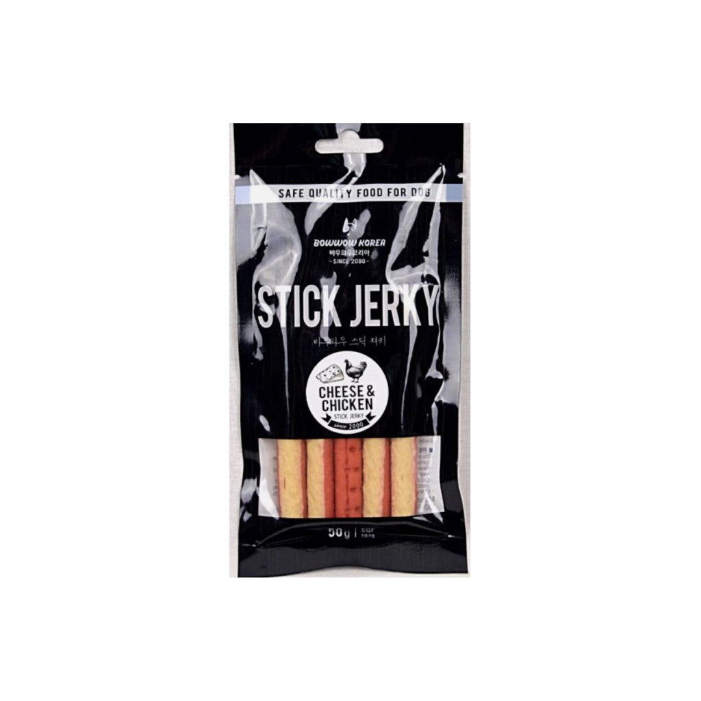 Bow Wow Jerky Stick 40g - Natural Dog Treats with Cheese, Lamb, Beef & Chicken Flavors - High Protein, Grain-Free, Nutritious Snacks for Small & Large Dogs - Perfect for Training Rewards, Travel Treats & Daily Chewing Fun