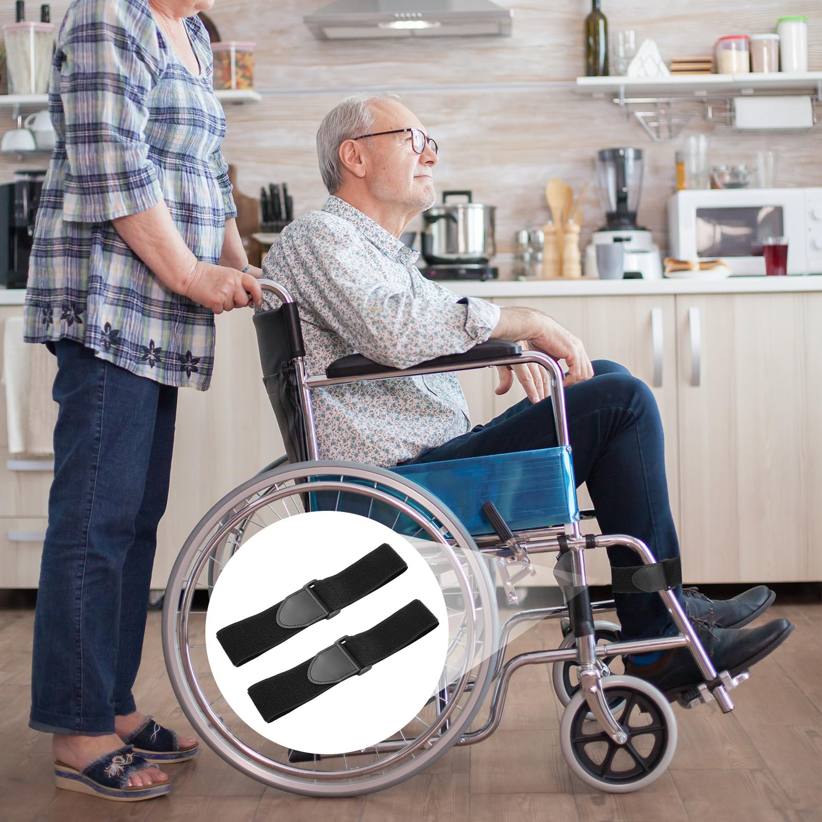 **Wheelchair Leg Straps - Adjustable Velcro Support Harness for Elderly, Dementia, Paralysis & Parkinson's - Secure Foot Restraints for Wheelchair Accessories - Ideal for Daily Use, Travel & Therapy**