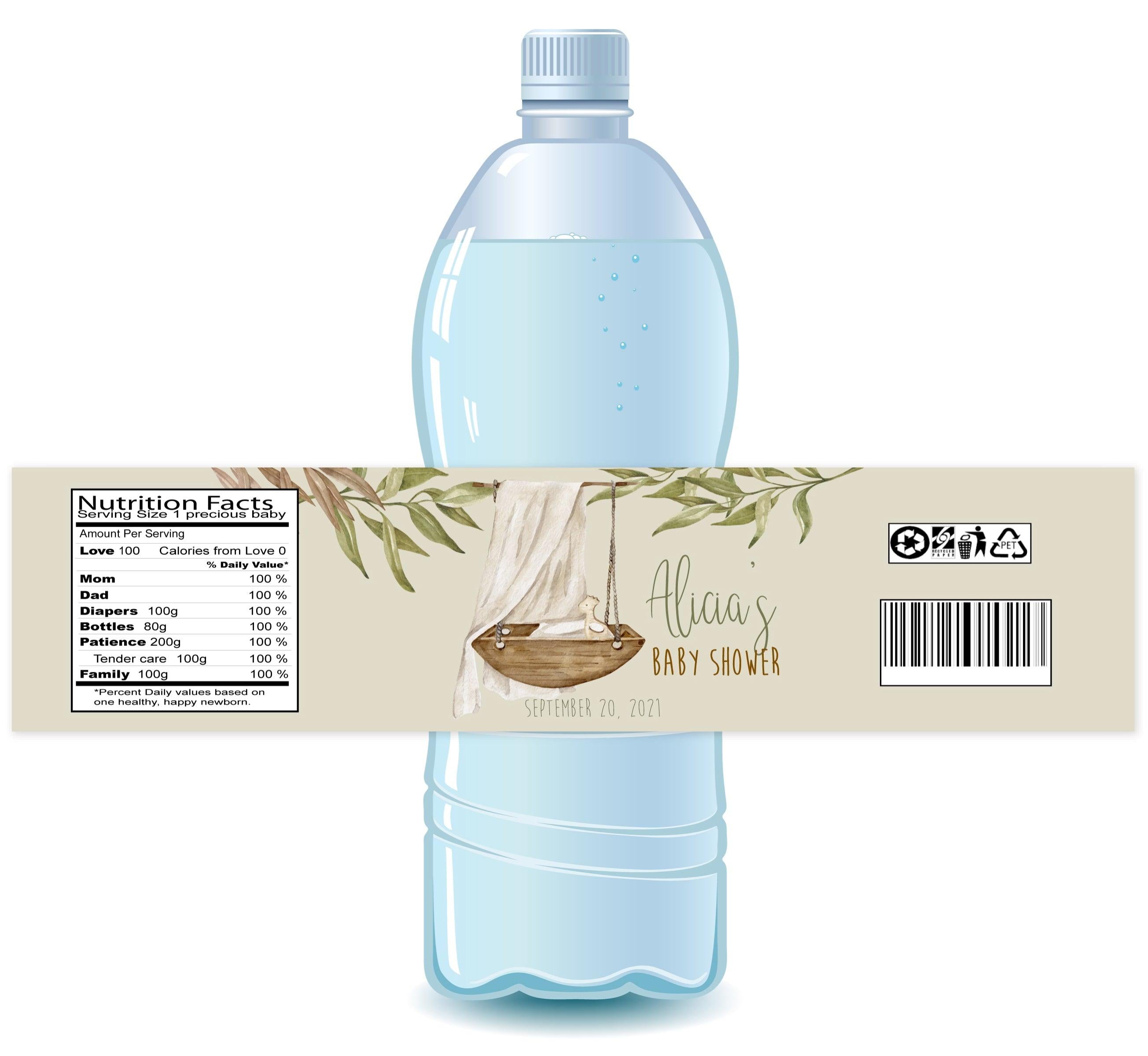 Boho Baby Shower Water Bottle Labels - 50 Pack Printable Nursery Decor for Gender Reveal, Birthday Party - Perfect for Baby Showers, Birthday Parties, and Special Events