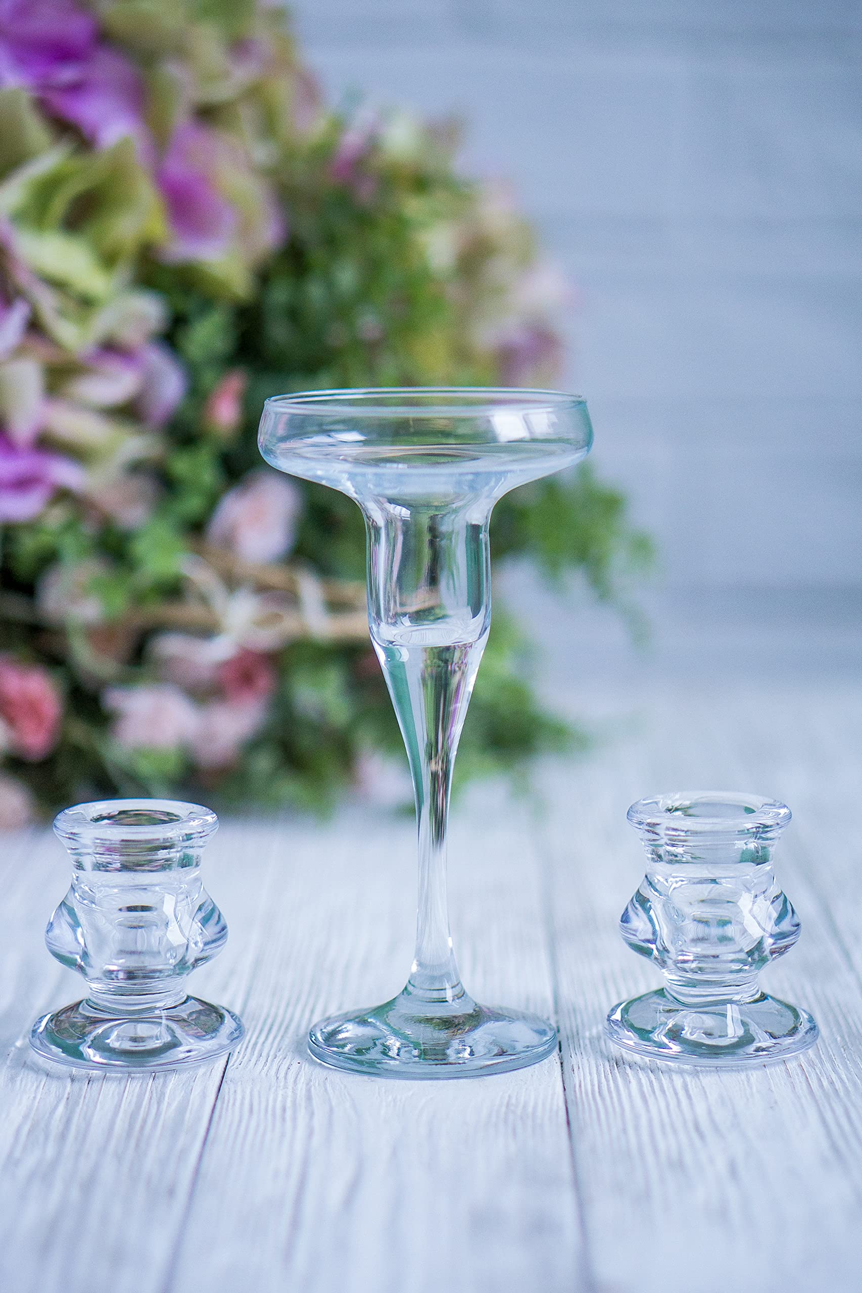 Elegant Unity Candle Holder Set for Wedding Ceremony - Glass Taper & Pillar Candle Holders - Custom Wedding Decor for Unity Ceremony & Romantic Home Decor