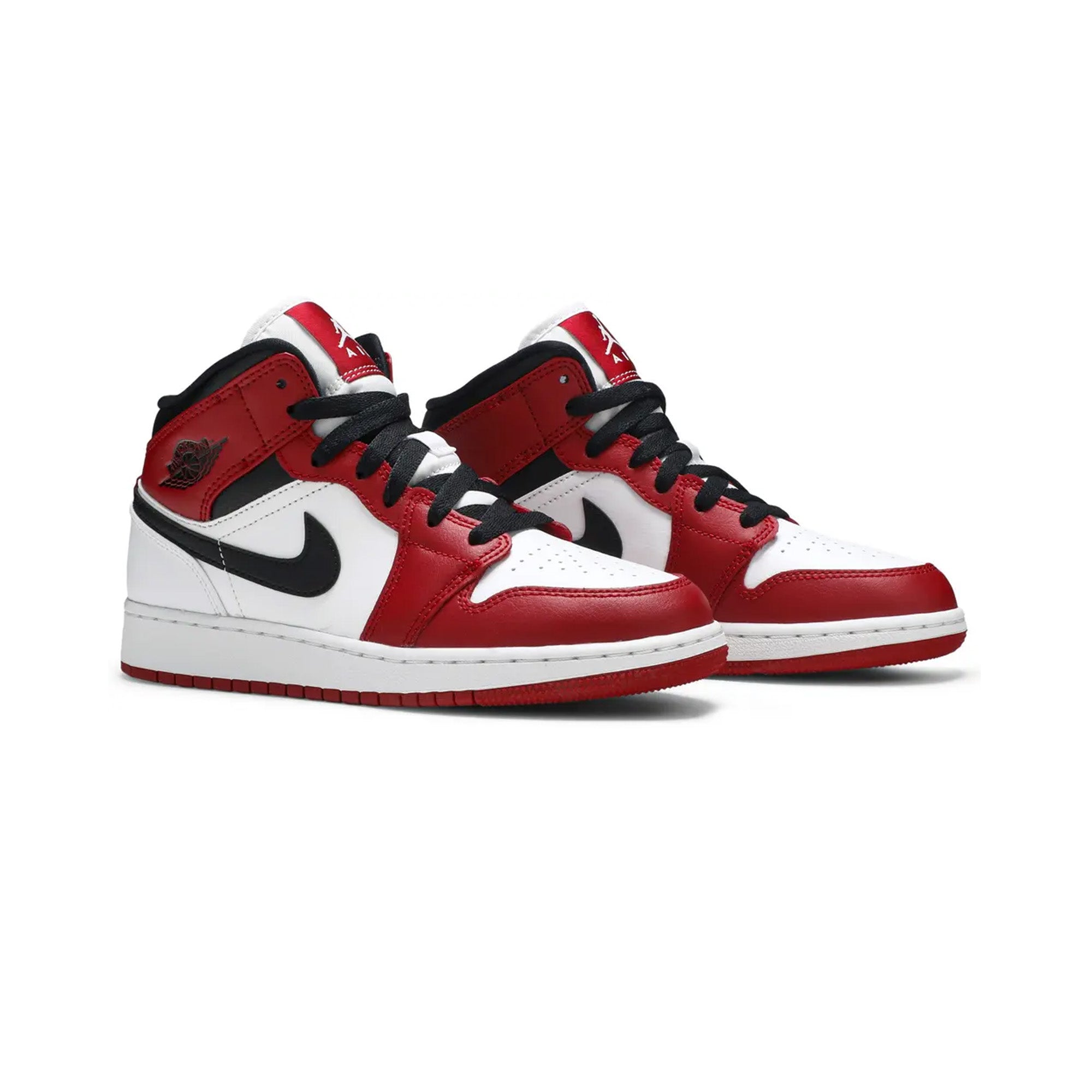 Air Jordan 1 Mid 'Chicago White Heel' GS Basketball Shoes for Girls - Perfect for School, Sports & Streetwear Fashion