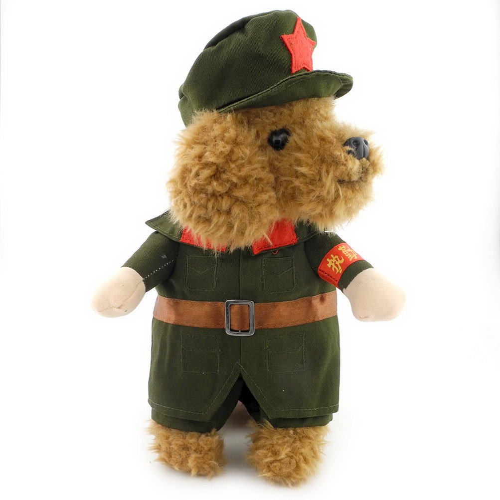 Zunea Military Dog Costume for Small Dogs - Soldier Coat for Puppies & Small Breeds | Perfect for Halloween, Cosplay & Pet Parties