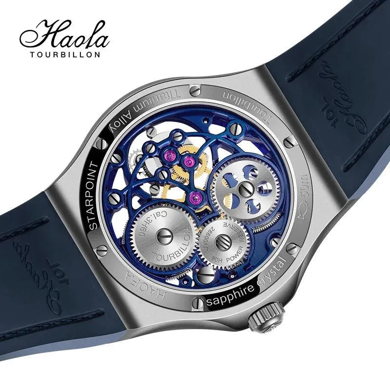 Haofa Luxury Men's Skeleton Tourbillon Mechanical Watch with Sapphire Crystal & Carbon Fiber Case - Premium 1918 Collection | Perfect for Business Meetings, Formal Events & Gift Giving